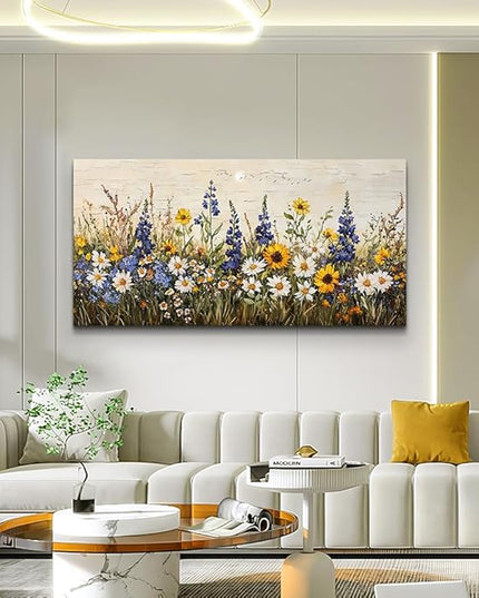 ERQINHUA Farmhouse Wall Decor For Living Room Large Canvas Wall Art For Bedroom Office Decorations Boho Wall Paintings Flowers Watercolour Pictures Printing Artwork Ready To Hang Home Decor 30"X60"