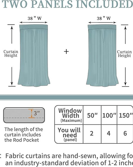BGment Rod Pocket and Back Tab Blackout Curtains for Bedroom - Thermal Insulated Room Darkening Curtains for Living Room, 2 Window Curtain Panels (38 x 54 Inch, Classic Blue)