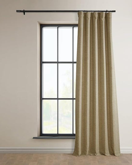 HPD Half Price Drapes Bellino Room Darkening Curtains 96 Inches Long Curtains for Bedroom & Living Room (1 Panel), 50W x 96L, Ginger