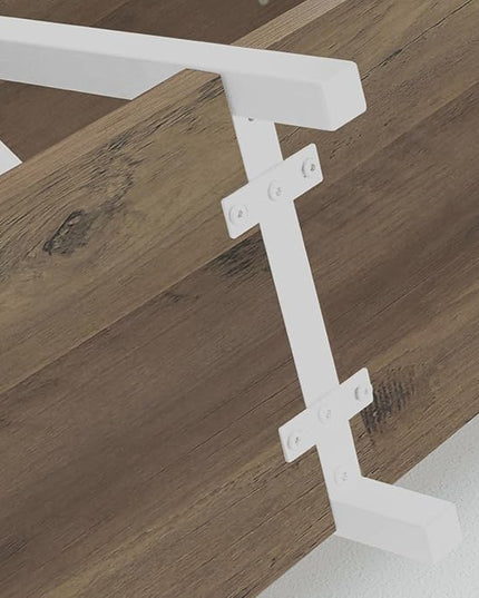LVB Farmhouse Entryway Table, Industrial Wood Sofa Table with Storage Shelf, Modern Console Tables Behind Couch for Living Room, Wooden Hallway Foyer Table for Front Entry, White Rustic Oak, 55 Inch