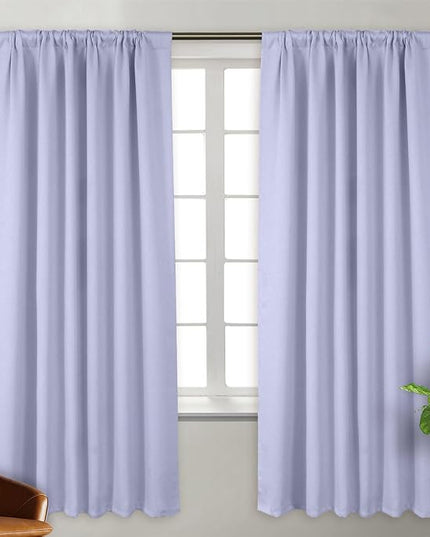 BGment Rod Pocket and Back Tab Blackout Curtains for Bedroom - Thermal Insulated Room Darkening Curtains for Living Room, 2 Window Curtain Panels (52 x 72 Inch, Lavander)