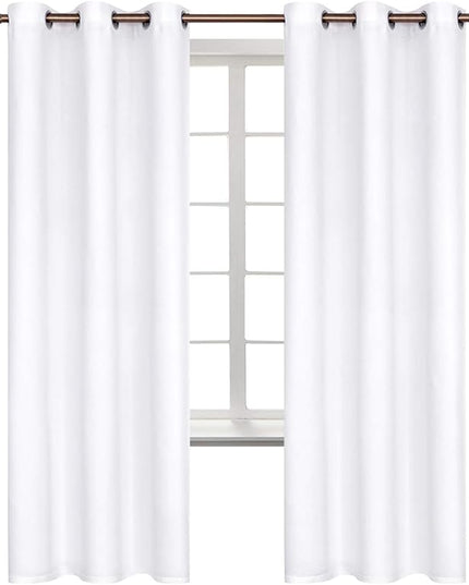BGment Room Darkening Curtains 72 Inches Long - Grommet Thermal Insulated Drapes Window Treatment Curtains for Bedroom, 2 Panels, 42 x 72 Inch, Pure White