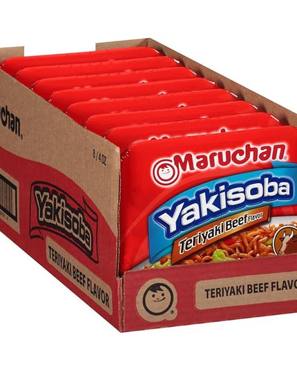 Maruchan Yakisoba Teriyaki Beef, Japanese Instant Ramen Noodles, 4 Oz, 8 Count