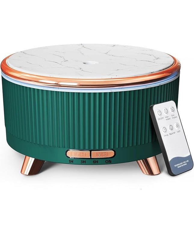 500ML Essential Oil Diffuser: Ultrasonic Aroma Diffuser with Remote Control for Spa Hotel Yoga Room - Humidifier for Bedroom with 7-Color Night Lights & Auto Shut-Off for Nursery/Women Home Relaxation