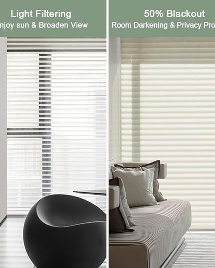 Zshine Automatic Shangri La Light Filtering Serenity Sheer Roller Shades Free Dimming Rechargeable Motorized Compatible with Homekit Siri Alexa (84029D Ivory Grid)