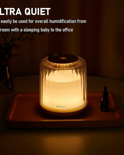 Essential Oil Diffusers, Glass and Real Wood Base Ultrasonic Aromatherapy Diffuser Aroma Defusers for Home Large Room 230ml with Bluetooth Speaker Music Player Colorful Led Light