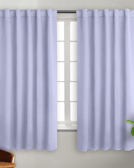 BGment Rod Pocket and Back Tab Blackout Curtains for Bedroom - Thermal Insulated Room Darkening Curtains for Living Room, 2 Window Curtain Panels (42 x 63 Inch, Lavander)