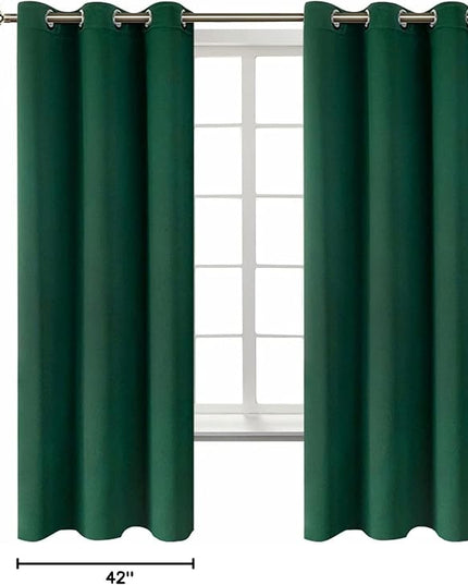 BGment Christmas Blackout Curtains - Grommet Thermal Insulated Room Darkening Bedroom and Living Room Curtains, Set of 2 Decorative Curtain Panels (42 x 63 Inch, Emerald Green)