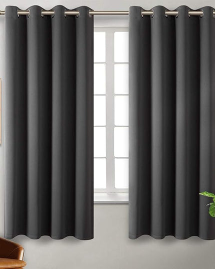 BGment Blackout Curtains for Bedroom - Grommet Thermal Insulated Room Darkening Curtains for Living Room, Set of 2 Panels, Each 46 x 63 Inch, Dark Grey