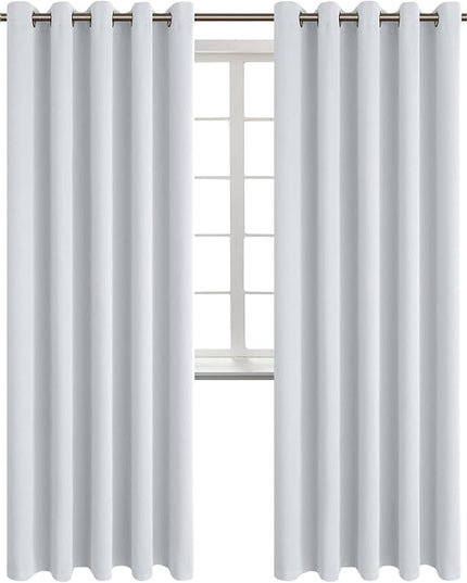 BGment Room Darkening Curtains 84 Inches Long - Grommet Thermal Insulated Drapes Window Treatment Curtains for Bedroom, 2 Panels, 70 x 84 Inch, Greyish White