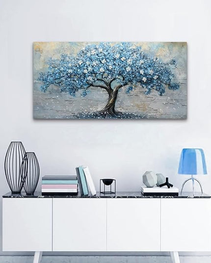 Wapluam Large Canvas Wall Art For Living Room Wall Decor Art For Bedroom Office Decorations Blue Tree Wall Paintings Abstract Wall Pictures Artwork Ready To Hang Modern Farmhouse Home Wall Decor