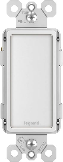 Legrand radiant NTLFULLWCC6 Full Adjustable LED Night Light Outlet, For Hallways and Stairs, Optional Louver, White (1 Count)