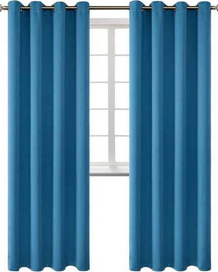 BGment Blackout Curtains - Grommet Thermal Insulated Room Darkening Bedroom and Living Room Curtains, Set of 2 Panels (52 x 84 Inch, Steel Blue)