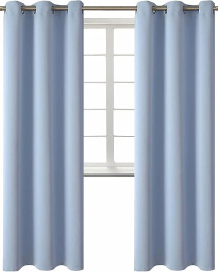 BGment Blackout Curtains for Living Room - Grommet Thermal Insulated Room Darkening Curtains for Bedroom, 2 Panels of 42 x 84 Inch, Spa Blue
