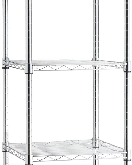 Amazon Basics 5-Shelf Tower Adjustable Storage Shelving Unit, Chrome, 16 D x 16 W x 54 H in