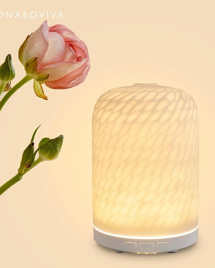 Essential Oil Diffuser – 2.4MHz Ultrasonic Aromatherapy Diffuser, Health Night Light, Timer & Auto Shut-Off, BPA-Free, 120ml Ceramic Oil Diffuser for Home, Office, or Spa, Yoga