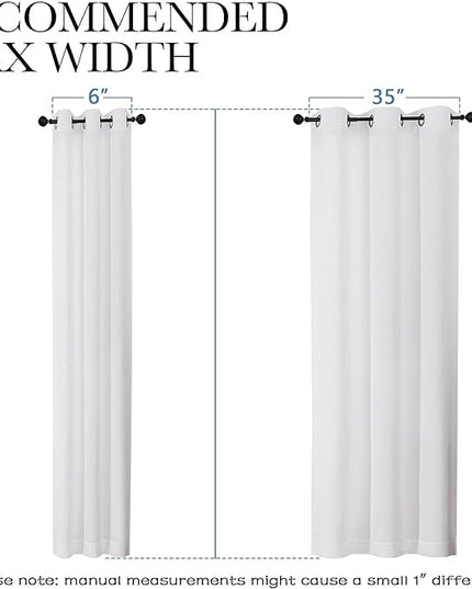 Chyhomenyc White Curtains 72 Inches Long 2 Panels for Living Room, Light Filtering Faux Linen Textured Soft Bedroom Window Curtains, Thick Farmhouse Home Decor Grommet Drapes, 40Wx72L, 2PCS
