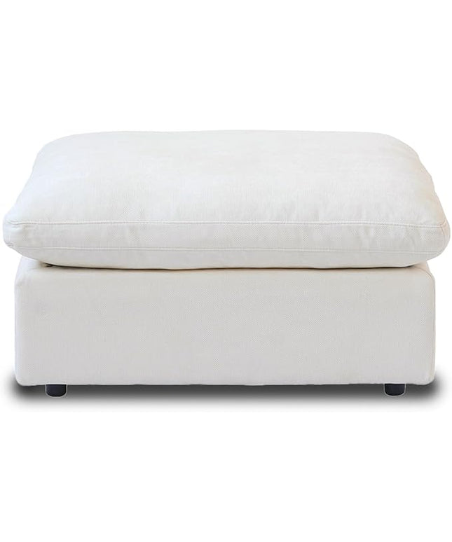 WJShome Modern Ottoman Module for Living Room, Cushion Covers Removable, Minimalist Comfy Breathable Footstool,White