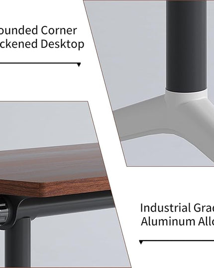 Conference Room Table with Flip-Top Design for Dynamic Meetings, Business Table Computer Desk with Heavy-Duty Frame,Foldable Seminar Meeting Tables for Home Office (2, A, 47.2IN)