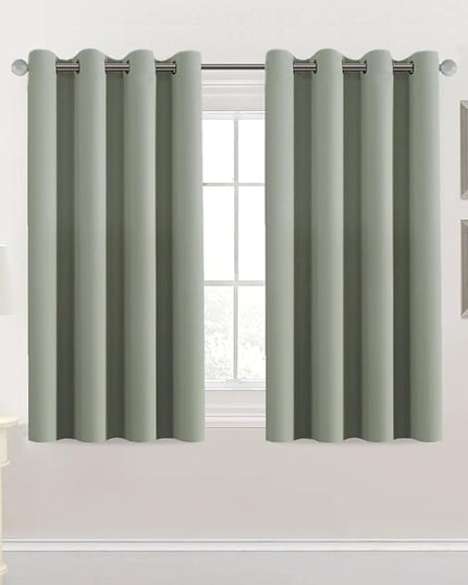H.VERSAILTEX Premium Blackout Thermal Insulated Room Darkening Curtains for Bedroom/Living Room - Classic Grommet Top (2 Panels, Light Sage, 52 Inch by 54 Inch)