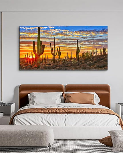 Canvas Wall Art for living room cactus plant Landscape painting bathroom Wall Decor Ready to Hang Home Decorations bedroom kitchen inspirational Canvas prints posters painting wall mural Artwork