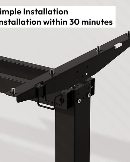 SANODESK Electric Standing Desk 48x24 Inch Height Adjustable Stand Up Desk Home Office Computer Workstation Sit Stand Home Office with Splice Board (Black Frame + Black Top)