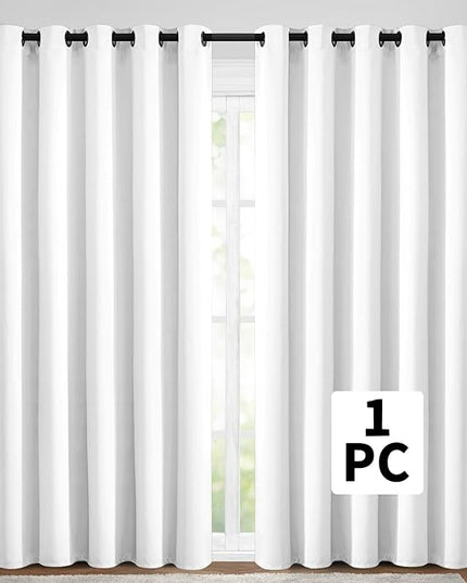 Yakamok Wide Thermal Blackout Patio Door Curtain Panel, Thermal Insulated Curtains, Grommet Extra Wide Curtains for Sliding Glass Door, Pure White, W70 x L84, 1 Panel