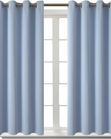 BGment Blackout Curtains for Living Room - Grommet Thermal Insulated Room Darkening Curtains for Bedroom, 2 Panels of 52 x 54 Inch, Spa Blue
