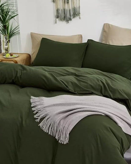 CLOTHKNOW Army Green California King Comforter Set 3Pcs Dark Green Bedding Comforter Sets All Season Soft Hunter Comforter with 2 x Pillow Cases