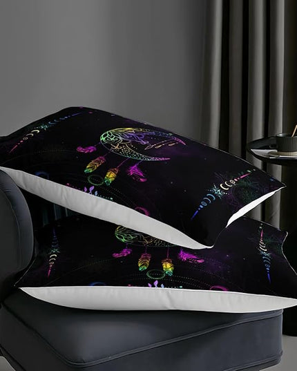 AILONEN Moon Comforter Set Queen Size, Black Galaxy Bohemian Bedding Set,Celestial Bedding Mandala Bed in a Bag Duvet Set,Colorful Starry Comforter Sets 3 Pieces, 1 Quilt and 2 Pillowcases