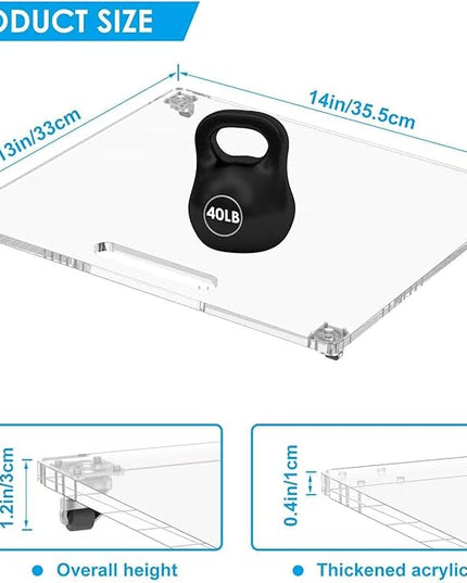 360° Rolling Sliding Tray for Coffee Maker & Kitchen Appliances, 14" x 13" Acrylic Appliance Sliders with Silent Rubber Wheels, Coffee Maker Slider Tray for Countertop Moving
