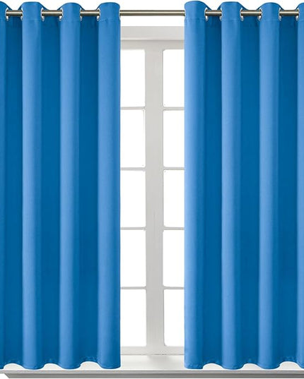 BGment Room Darkening Curtains 45 Inches Long - Grommet Thermal Insulated Drapes Window Treatment Curtains for Bedroom, 2 Panels, 52 x 45 Inch, Classic Blue