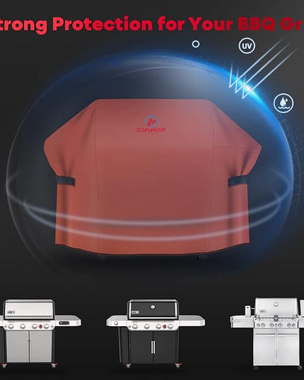 Comnova Grill Cover 75 Inch - 600D BBQ Cover for Outdoor Grill Heavy Duty and Waterproof, Large Barbecue Gas Grill Covers for Weber, Char-Broil, Nexgrill, Monument, Dyna-glo, Brinkmann and More