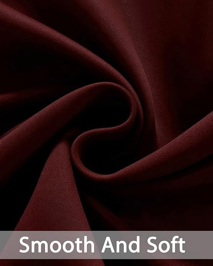 Yakamok Blackout Curtains Room Darkening Thermal Insulated Window Panels,Solid Grommet Top Drapes for Bedroom/Living Room(62Wx84L, Burgundy Red, 2 Panels)