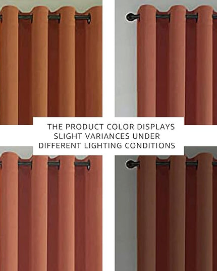 H.VERSAILTEX Holiday Decor Thermal Insulated Blackout Curtains for Bedroom Room Darkening Nursery/Baby Care Curtains,Grommet Panels, 52 by 84 - Inch - Orange - Set of 2