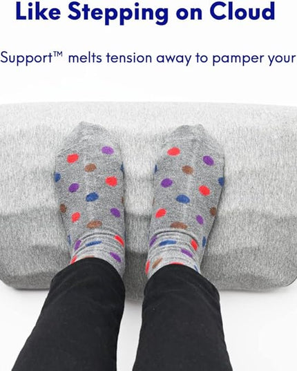 C CUSHION LAB Ergonomic Foot Rest for Under Desk - Patented Massage Ridge Design Memory Foam Foot Stool Pillow for Work, Home, Gaming, Computer, Office Chair - Footrest for Back and Hip Pain Relief