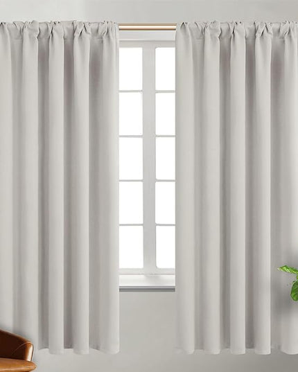 BGment Rod Pocket and Back Tab Blackout Curtains for Bedroom - Thermal Insulated Room Darkening Curtains for Living Room, 2 Window Curtain Panels (42 x 72 Inch, Natural Camel)