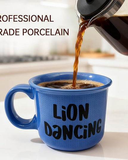 Ceramic Coffee Mugs Set Of 4,14 Oz Coffee Cups With Handle, Large Coffee Mugs Perfect For Cappuccino, Latte, Americano, Tea Bag, Beverage