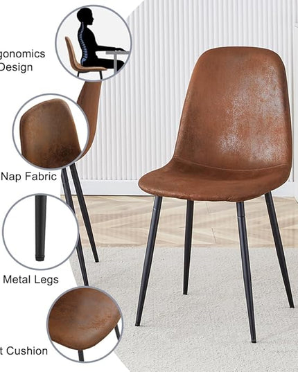 Dining Table Set for 4, Modern 55'' Wood Dinette Table Set for 4 with Fabric Dining Chairs,Table and Chairs Set of 4,Ideal for Kitchen Dining Room