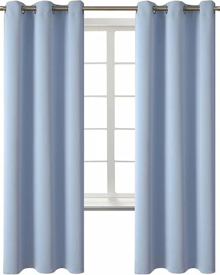 BGment Blackout Curtains for Living Room - Grommet Thermal Insulated Room Darkening Curtains for Bedroom, 2 Panels of 42 x 72 Inch, Spa Blue