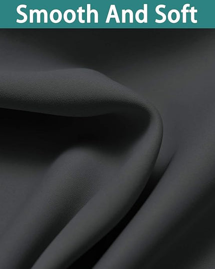Yakamok Full Shade Curtain Panels, Heavy Duty Lined Curtains 90 Inches Long, Thermal Insulated Room Darkening Curtains with Black Liner for Bedroom(52" Width Each Panel, Dark Gray, 2 Panels)