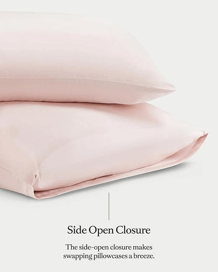 Cozy Earth Standard Pillowcases Set of 2 - Made of 100% Viscose from Bamboo, Ultra-Soft & Luxury, Woven from Naturally Breathable & Lightweight Fabric - Peony