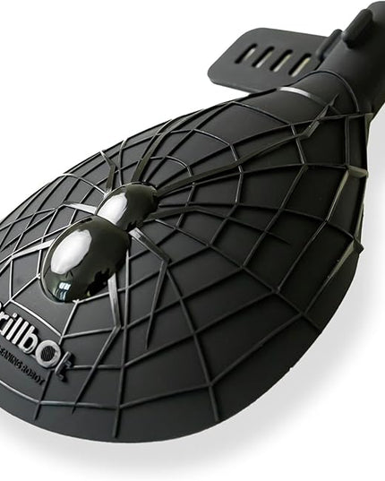 Grillbot Heat Resistant BBQ Heat Shield for Utensils, Protect Hands from Burns, Splatter & Flare-Ups, BPA-Free Silicone, Dishwasher Safe, Universal Fit, Perfect Grill Gift for Men (Black, Spider)