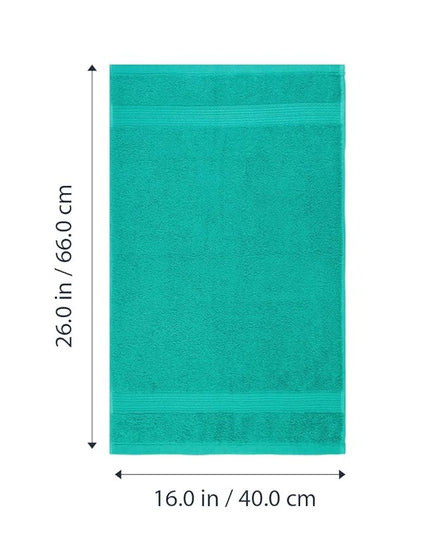 Amazon Basics 6 Piece hand towels for bathroom, Fade Resistant 100% Cotton Hand Towels, soft absorbent bathroom hand towels 6 - Pack (26''x16''), Teal
