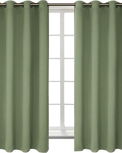 BGment Room Darkening Curtains 63 Inches Long - Grommet Thermal Insulated Drapes Window Treatment Curtains for Bedroom, 2 Panels, 52 x 63 Inch, Grass Green