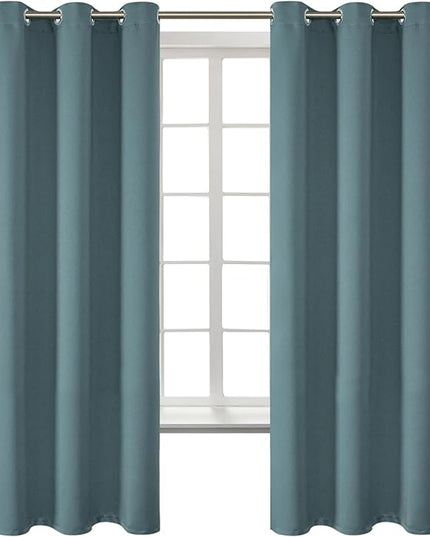 BGment Room Darkening Curtains 63 Inches Long - Grommet Thermal Insulated Drapes Window Treatment Curtains for Bedroom, 2 Panels, 42 x 63 Inch, Stone Blue