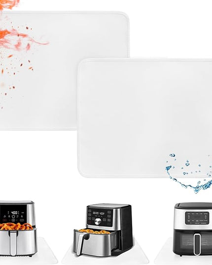 Heat Resistant Mats for Countertop - Fireproof 16x20 in Heat Resistant Mats for Air Fryer - Kitchen Countertop Protector Hot Pad for Air Fryer, Coffee Maker, Stand Mixer, Oven 2PCS - White