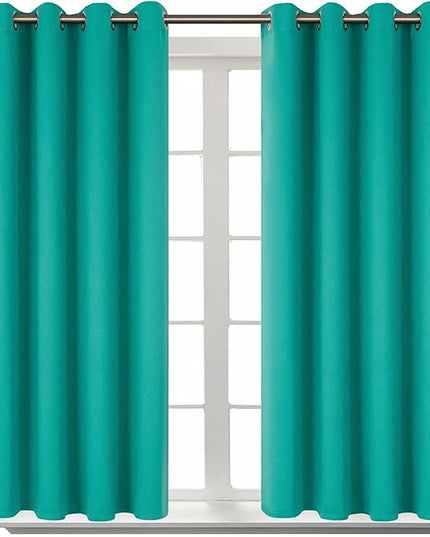 BGment Room Darkening Curtains 54 Inches Long - Grommet Thermal Insulated Drapes Window Treatment Curtains for Bedroom, 2 Panels, 52 x 54 Inch, Teal