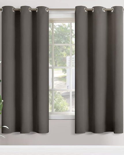 YoungsTex Blackout Curtains for Bedroom 72 Inch Length - Thermal Insulated with Grommet Room Darkening Window Drapes for Living Room Kids Nursery, 2 Panels, 42 x 72 Inch, Grey