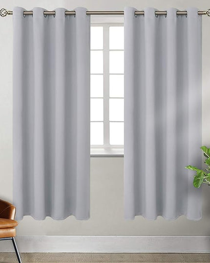 BGment Room Darkening Curtains for Bedroom - Grommet Thermal Insulated Window Treatments Light Blocking Curtains for Living Room, Set of 2 Panels, Each 46 x 72 Inch, Light Grey